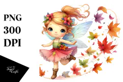 Colorful Small Cute Fairy Tumbling with Autumn Leaves, 20 oz Product Image 1