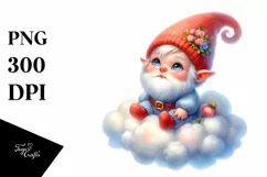 Baby Gnome Cloud Watercolor Sticker Product Image 1