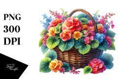 Vibrant Colorful Watercolor Basket | Sublimation | Clipart Product Image 3