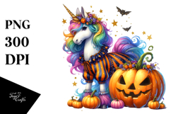 Simple Watercolor Drawing of Unicorn for Halloween, High-Res Product Image 1