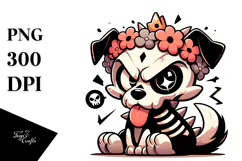 Cartoony Animal Skull with Flower Crown Product Image 1
