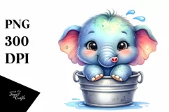 Colorful Baby Elephant Bucket | Sublimation | Clipart Product Image 3