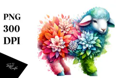 Vibrant Watercolor Lamb, Transparent PNG Product Image 1