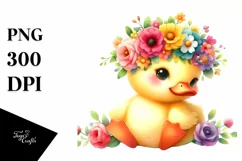 Vibrant Duck Flower Crown PNG Product Image 3