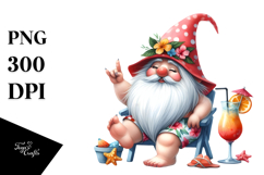 Whimsical Gnome Drinking Cocktail PNG Product Image 1