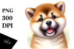 Cute Akita Puppy, Transparent PNG Product Image 1
