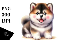 Happy Akita Dog, Stylish PNG Product Image 1