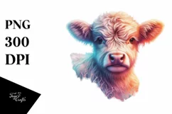 Baby Highland Cow Party Hat PNG Product Image 3