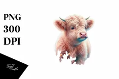 Baby Highland Cow Party Hat PNG Product Image 3