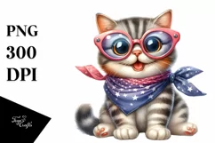 Cat Sitting with Bandana and Fancy es | Sublimation | Product Image 1