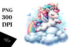 Baby Unicorn Cloud Watercolor Sublimation Product Image 1