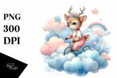 Baby Elk Cloud Watercolor Sublimation Product Image 3