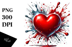 Glossy Red Heart, High-Res PNG Product Image 1