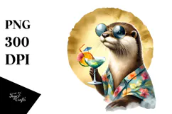 Funky Otter in Beachwear PNG Product Image 1