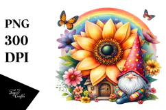 Colorful Gnome House with Rainbow | Clipart Product Image 1