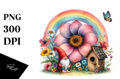 Colorful Gnome House with Rainbow | Clipart Product Image 1