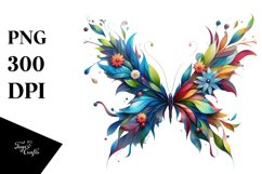 Vibrant Butterfly with Flowers PNG Product Image 3