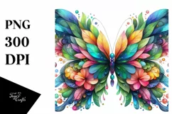 Vibrant Butterfly with Flowers PNG Product Image 3