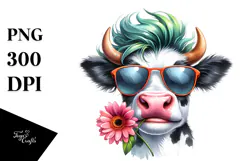 Party Cow with Enthusiasm PNG Product Image 1