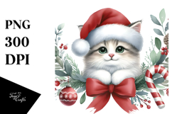 Cat in Santa Hat, High-Resolution PNG Product Image 1