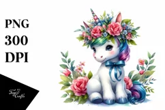 Sitting Baby Unicorn PNG Product Image 1