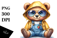 Watercolor Bear Sunglasses Clipart Product Image 1