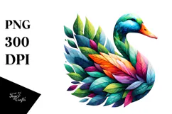 Vibrant Duck with Plant Leaves, Transparent PNG Product Image 1
