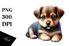 Digital Cute Baby Puppy PNG Product Image 1