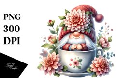 GNOME with Big Hat and Dahlia PNG Product Image 1