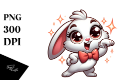 Dramatic Bunny with Bow Tie PNG Product Image 1