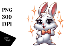 Dramatic Bunny with Bow Tie PNG Product Image 1