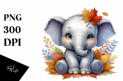 Funny Cute Baby Elephant | Sitting Clipart Product Image 3