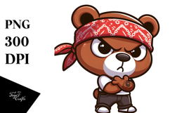 Cartoony Vector Art of a Cute Cartoon Bear with Bandana Product Image 1