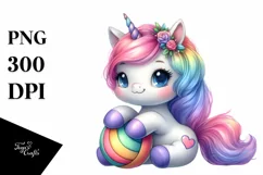 Cute Baby Unicorn Volleyball | Sublimation | Clipart Product Image 1
