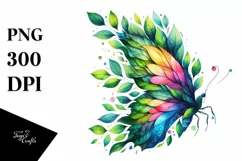 Vibrant Butterfly with Plant Leaves PNG Product Image 3