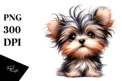 Expressive Watercolor Yorkipoo with Crazy Haircut, PNG Product Image 1