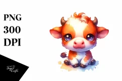 Vibrant Baby Cow Halloween | Clipart Product Image 1