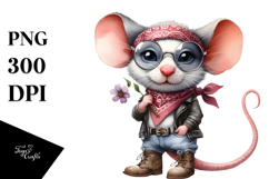 Expressive Watercolor Mouse with es | Sublimation | Clipart Product Image 1