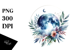 Vibrant Abstract Moon with Foliage Clouds Product Image 1