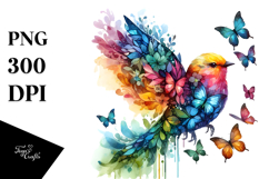 Colorful Butterfly Bird PNG Product Image 1