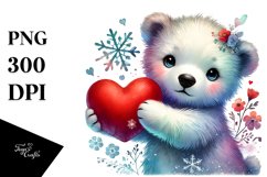 Baby Polar Bear Heart Design Product Image 1