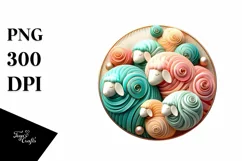 Colorful Round Lamb Ornament PNG Product Image 1