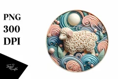 Colorful Round Lamb Ornament PNG Product Image 1