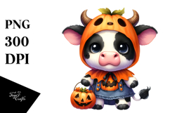 Cute Baby Cow, Watercolor PNG Product Image 1