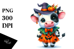 Cute Baby Cow, Watercolor PNG Product Image 1