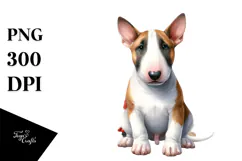 Bull Terrier with Christmas Decorations PNG Product Image 1