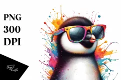 Colorful Penguin with Sunglasses | Quirky Artistic Style Product Image 1