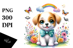 Baby Dog in Halloween Scenery | Clipart Product Image 1