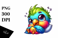 Colorful Small Baby Parrot Cartoon Clipart Product Image 1