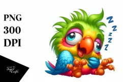 Colorful Small Baby Parrot Cartoon Clipart Product Image 3